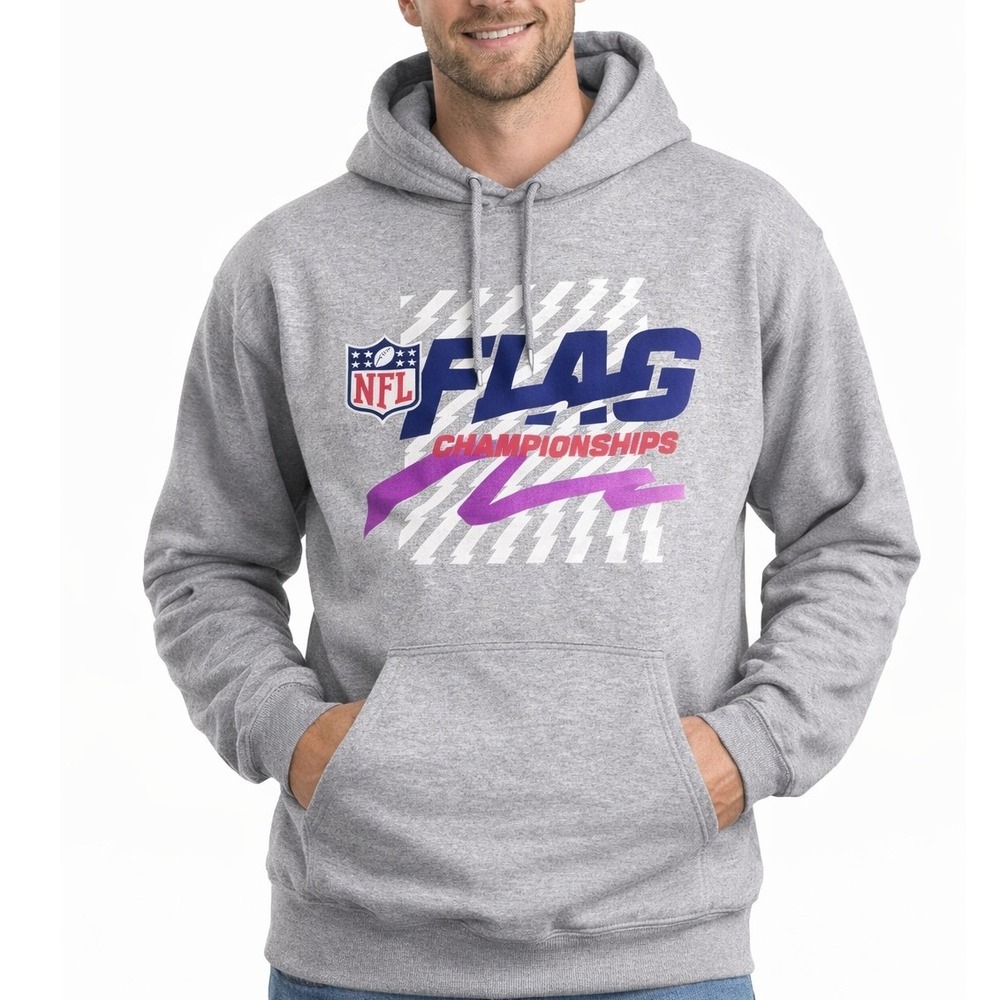 NFL FLAG Championships Hoodie Gray‎ Mens Large Team Apparel Pullover